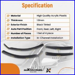 4 In-Channel Wind Deflectors for BMW 3 Series 2005-2012 Front Rear Tinted Black