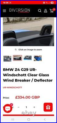 BMW G29 Z4 Glass wind defender, wind blocker, wind deflector, windschott