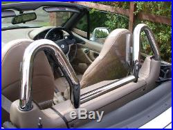 BMW Z3 WIND DEFLECTOR CLEAR TO FIT DUAL CHROME HOOPS (Roll Bars not included)