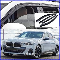 Black Window Vent Visors Wind Deflectors Rain Guards for 2024 2025 2026 BMW i5
