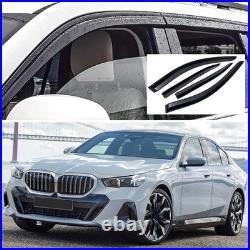 Black Window Vent Visors Wind Deflectors Rain Guards for 2024 2025 BMW 5 Series