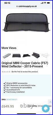 Brand New 2016-2023 Genuine Bmw Mini F57 Convertible Wind Deflector 54347358171
