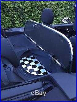 Mini Convertible Wind Deflector Limited Edition Chequered & Bag Chrome Genuine