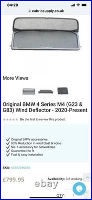 New Genuine Bmw 4 Series G23 G83 M4 Competition Convertible Wind Deflector