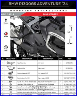 Puig Rear Lower Wind Deflectors Matte Black BMW R1300GS Adventure 2024 2026