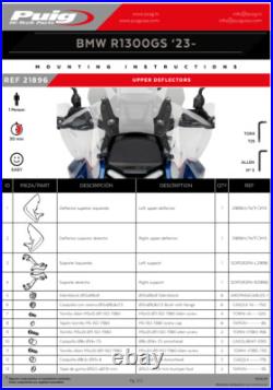 Puig Upper Side Wind Deflectors Protection Black BMW R1300 GS 2023 2025