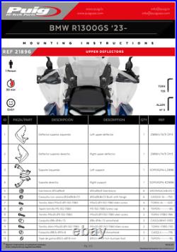 Puig Upper Side Wind Deflectors Protection Dark Smoke BMW R1300 GS 2023 2025