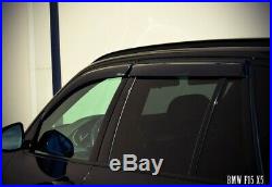 WellVisors For 07-15 BMW E70 X5 BLACK Trim Side Window Visors Rain Deflectors