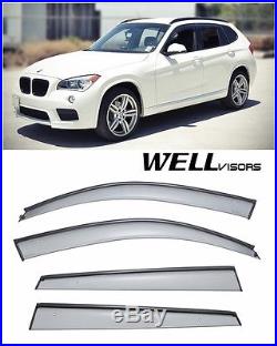 WellVisors For 12-15 BMW X1 BLACK Trim Side Window Visors Rain Guard Deflectors