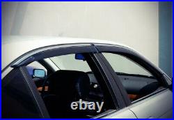 WellVisors For 97-03 BMW 5-Series CHROME Trim Side Window Visors Rain Deflectors