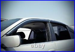 WellVisors For 97-03 BMW 5-Series CHROME Trim Side Window Visors Rain Deflectors