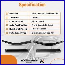 Wind Deflectors Visor Set for BMW X5 E53 1999-2006 Black Tinted Outside Mount
